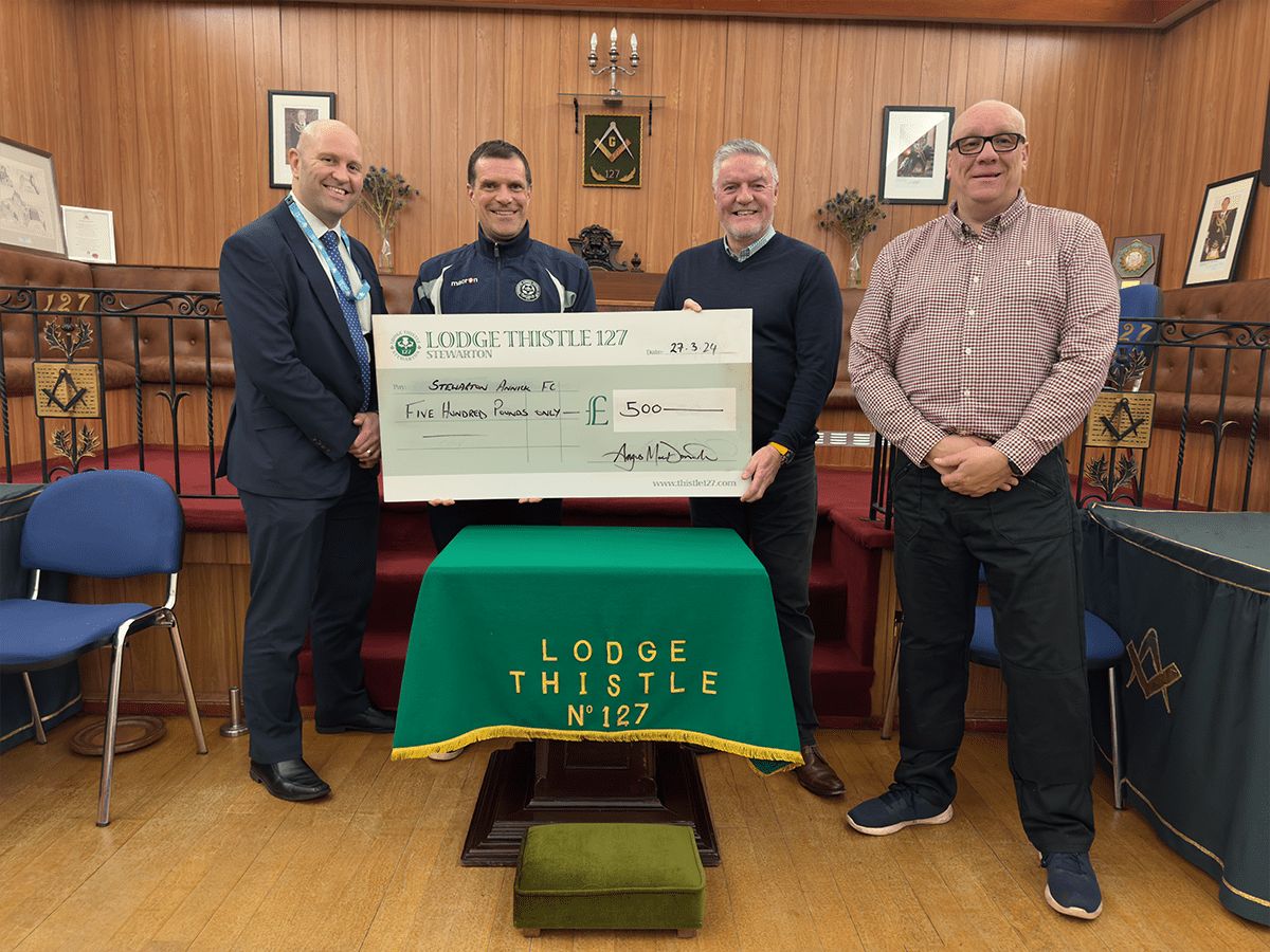 Pictured, Left to Right: Iain Nelson, Greg Thomson, Bro. Angus MacDonald, Bro. Gabriel Ritchie.